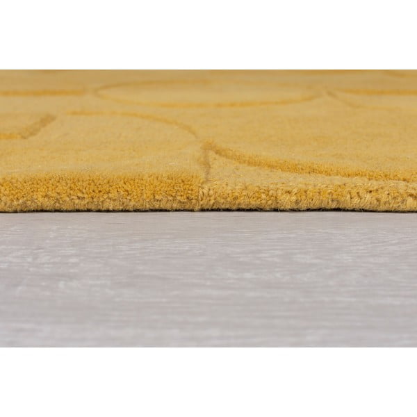 Žlutý vlněný kulatý koberec ø 160 cm Gigi - Flair Rugs-image-3