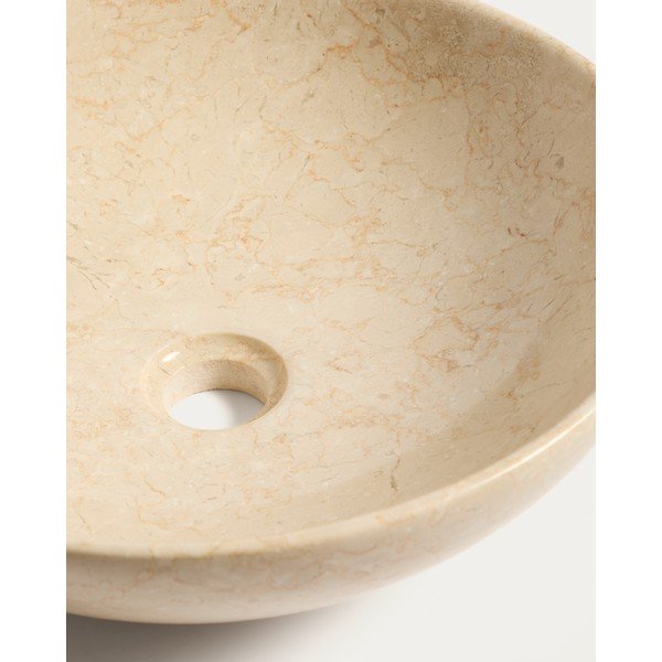 Béžové kamenné kulaté umyvadlo ø 40 cm Darnen – Kave Home-image-4