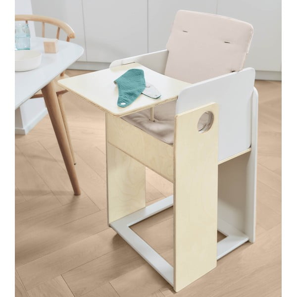 Bílá/v přírodní barvě jídelní židlička Nuun – Kave Home-image-1