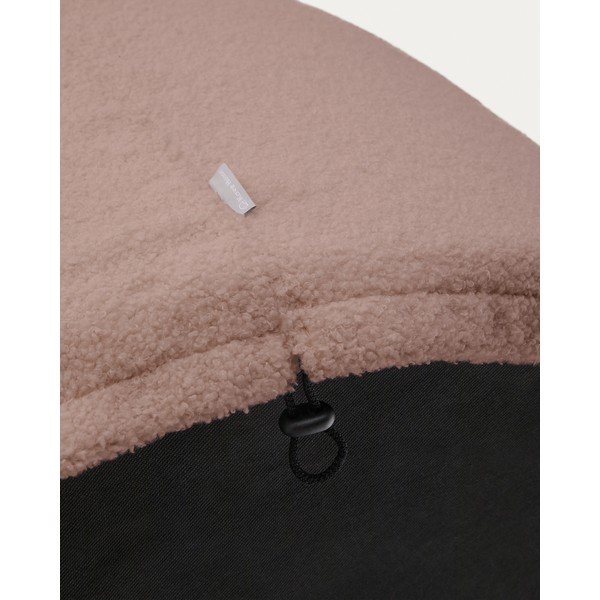 Světle růžový taburet z textilie bouclé Kaeli – Kave Home-image-4