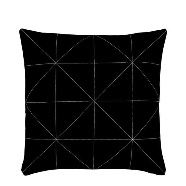 Polštář s náplní Triangle Black, 45x45 cm