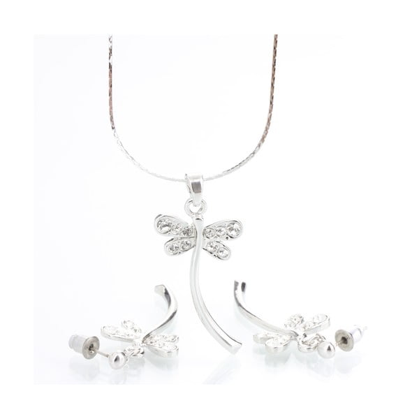 Set náhrdelníku a náušnic s krystaly Swarovski Elements Laura Bruni Dragonfly