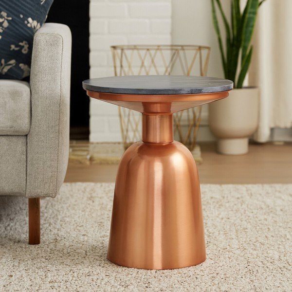 Kulatý odkládací stolek s mramorovou deskou  ø 48 cm Amira – Premier Housewares-image-2