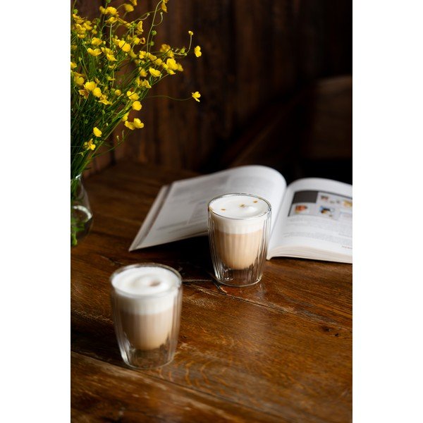 Skleněné hrnky v sadě 2 ks na cappuccino 250 ml Livio Duo – Vialli Design-image-1