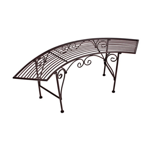 Černo-tmavě hnědá kovová zahradní lavice Fuego – Garden Pleasure-image-4