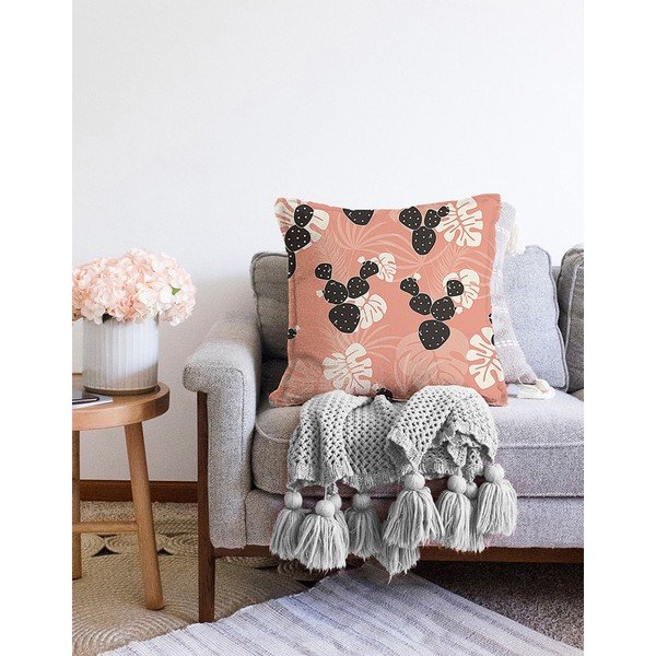 Oranžový povlak na polštář s příměsí bavlny Minimalist Cushion Covers Chenille, 55 x 55 cm-image-2