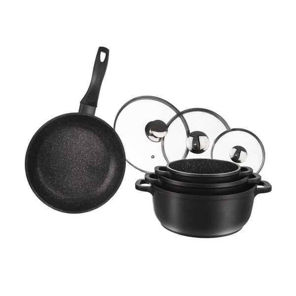 4dílná sada nádobí se 3 skleněnými pokličkami Orion Grande-image-3