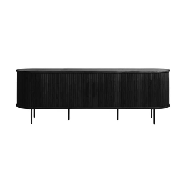 Černý TV stolek v dekoru dubu 56x180 cm Nola – Unique Furniture