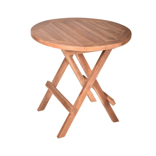 Kulatý zahradní odkládací stolek z teakového dřeva ø 50 cm Mitan – Garden Pleasure