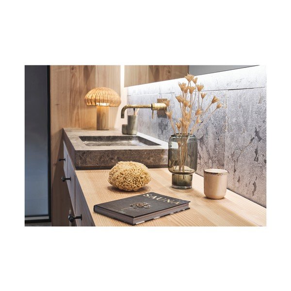 LED stolní lampa v přírodní barvě s ratanovým stínidlem (výška 32 cm) – Villa Collection-image-3