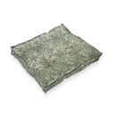 Zelený podsedák s příměsí lnu Tierra Bella Green Flowers, 37 x 37 cm