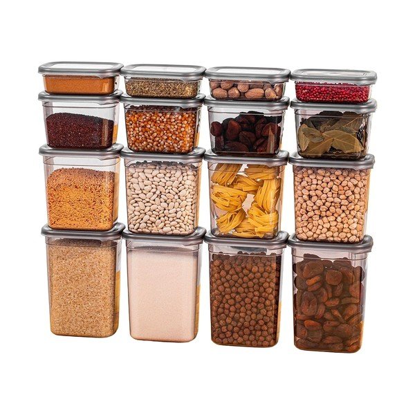 Plastové dózy v sadě 16 ks na potraviny Fresco – Hermia