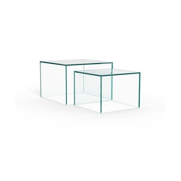 Skleněné konferenční stolky v sadě 2 ks 50x50 cm Dice – Actona-image-3