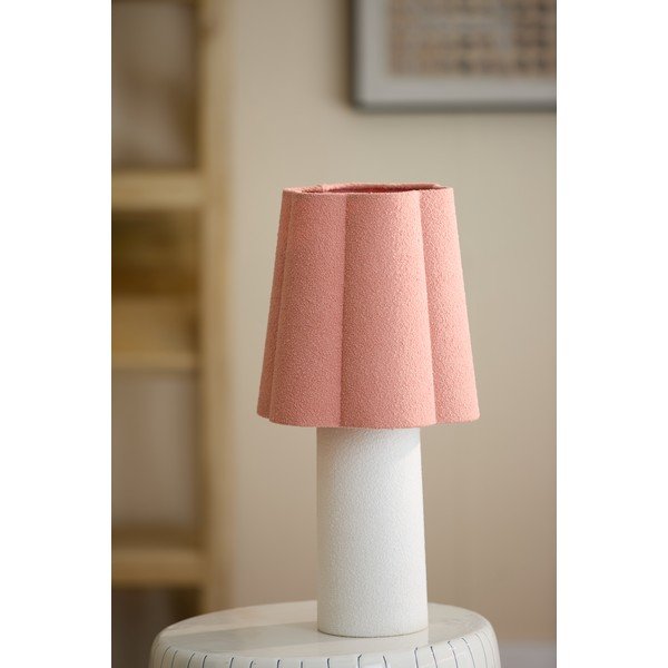 Stolní lampa v lososové barvě/krémová s textilním stínidlem (výška 50 cm) Musaby – Light & Living-image-2