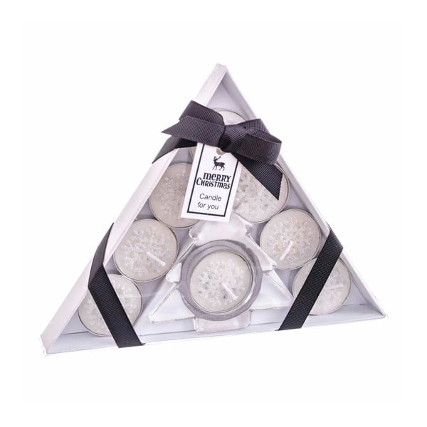 Čajový set svíček a svícnu 8 ks s vánočním motivem – Casa Selección