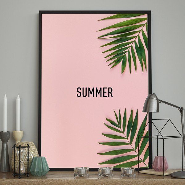 Nástěnný plakát v rámu PINK/SUMMER, 70 x 100 cm-image-1