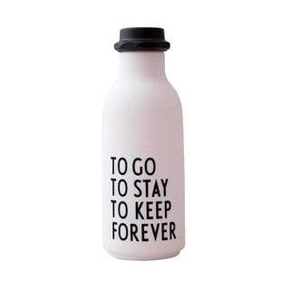 Bílá láhev na vodu Design Letters Forever, 500 ml