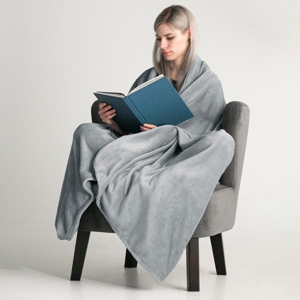 Světle šedá deka z mikrovlákna DecoKing Mic, 160 x 210 cm-image-1