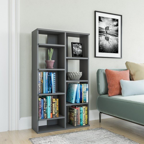 Antracitová knihovna 72x124 cm Keota – Kalune Design-image-2