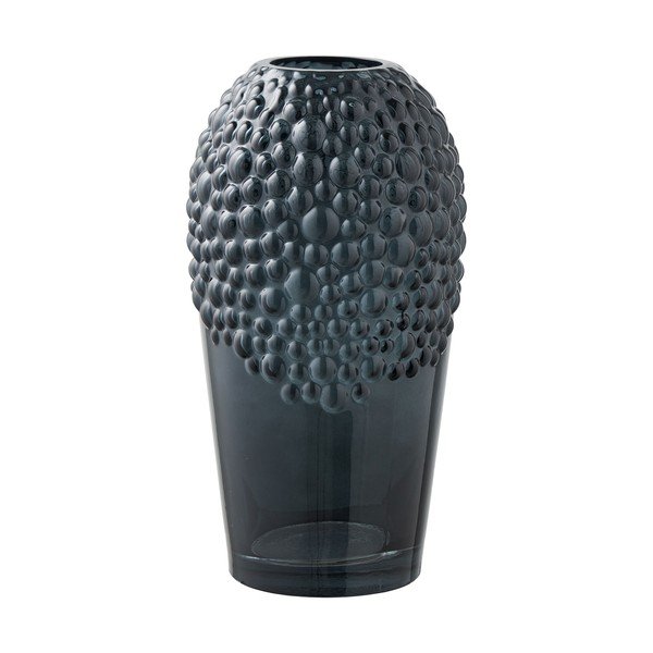Tmavě šedá skleněná váza (výška 25 cm) – House Nordic