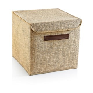 Světle hnědý úložný box s víkem z juty 30x30x30 cm – Mioli Decor