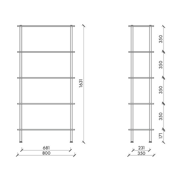 Modrý regál v dekoru dubu 80x163x35 cm Teidi – noo.ma-image-4