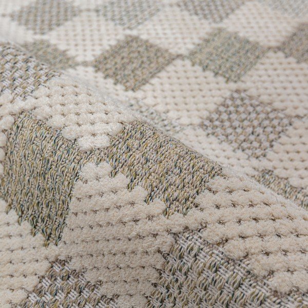 Zelený pratelný běhoun s příměsí bavlny 80x230 cm Muted Checkerboard – Flair Rugs-image-4