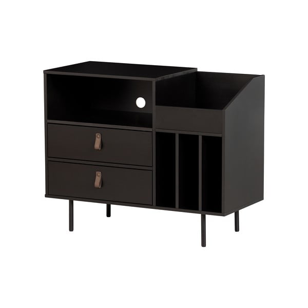 Černá gramofonová skříňka z borovicového dřeva 90x73 cm Jackson – WOOOD-image-1