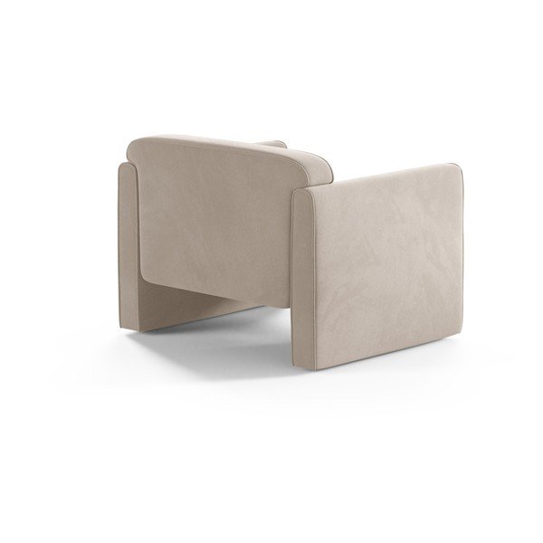 Béžové sametové křeslo Abby – Micadoni -image-2