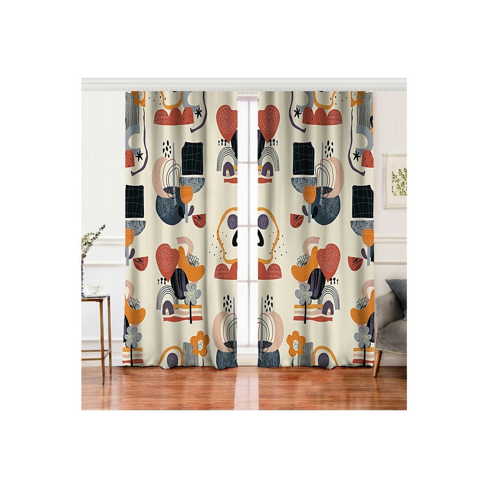 Sada 2 závěsů s příměsí bavlny Minimalist Home World, 140 x 260 cm