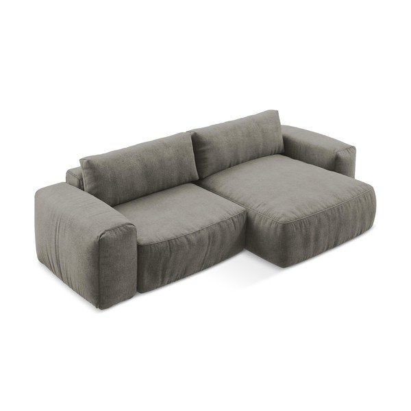 Šedá žinylková rozkládací rohová pohovka (pravý roh/s lenoškou) Kuki – Makamii-image-3