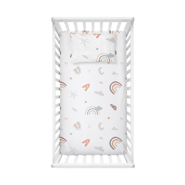 Bílé dětské prostěradlo do postýlky z bavlny Renforcé 100x150 cm Abc – Mijolnir