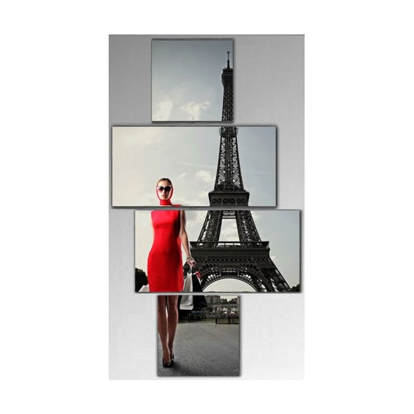 4dílný obraz Eiffel, 50x100 cm