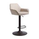 Béžová čalouněná barová židle s nastavitelnou výškou/s područkami (výška sedáku 65 cm) Nolan – Unique Furniture