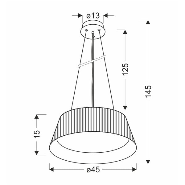Černé LED závěsné svítidlo s kovovým stínidlem ø 45 cm Umbria – Candellux Lighting-image-3