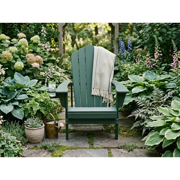 Zelené plastové zahradní křeslo Adirondack – Bonami Selection-image-2