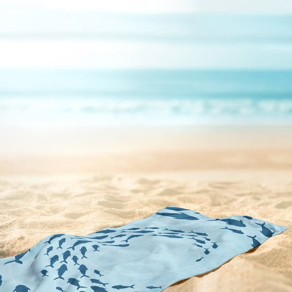 Modrá plážová osuška 90x180 cm Shoal – DecoKing-image-3