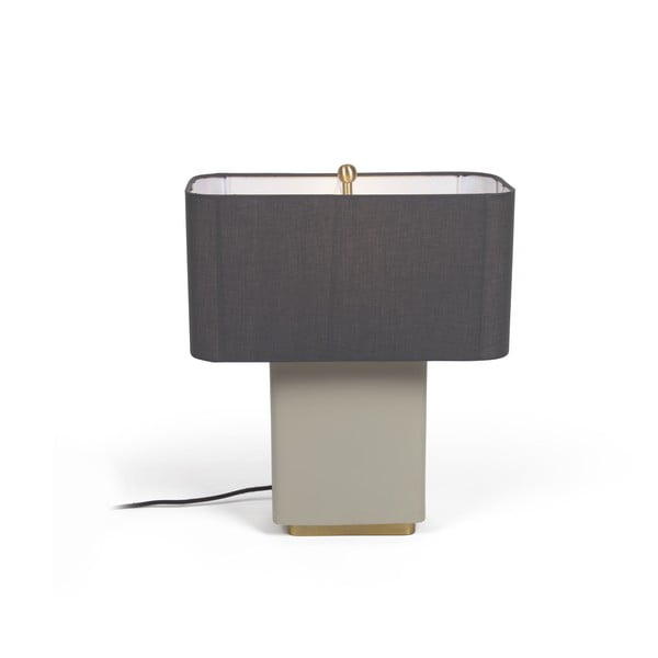 Stolní lampa s kovovým stínidlem v šedo-zlaté barvě (výška 45 cm) Clelia – Kave Home