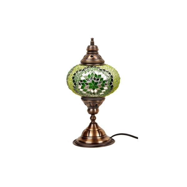Stolní skleněná lampa Mosaic Emerald, ⌀ 17 cm