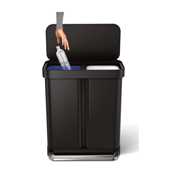 Pedálový ocelový odpadkový koš na tříděný odpad 58 l – simplehuman-image-3