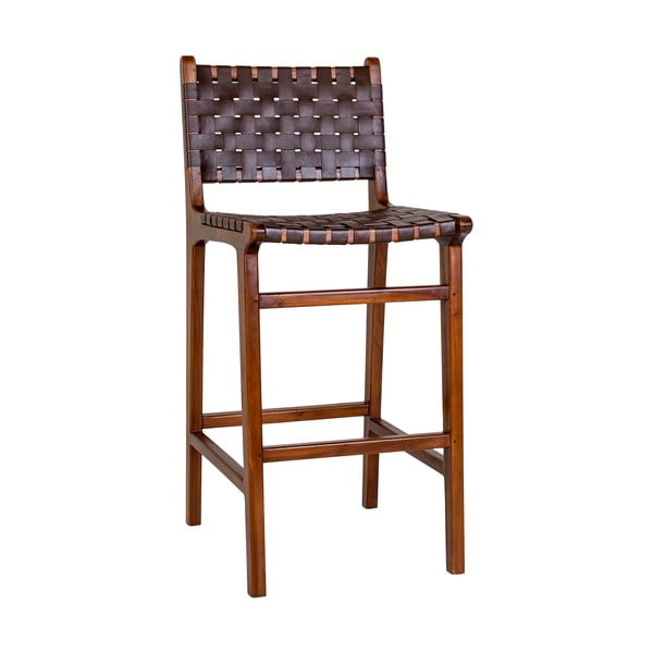 Černo-hnědá barová židle z teakového dřeva 101 cm Perugia – House Nordic