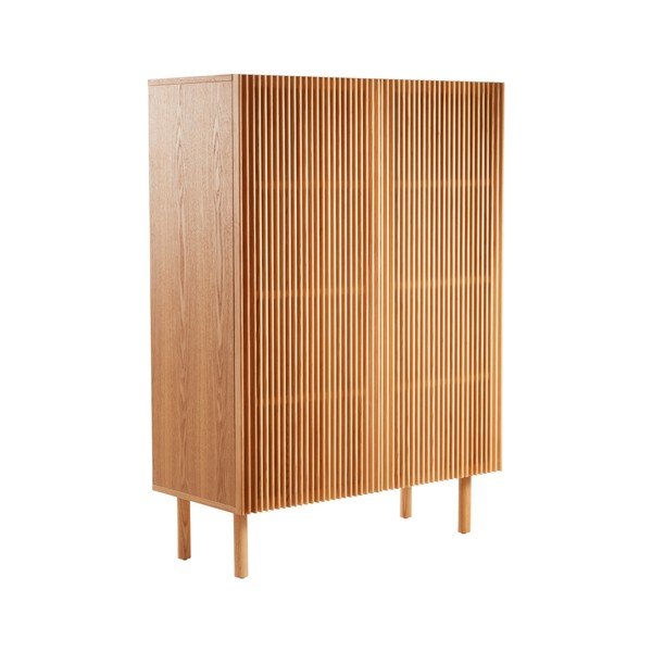 Skříňka v dekoru jasanu s dírou na kabely v přírodní barvě 100x140x45 cm Sion – Jotex