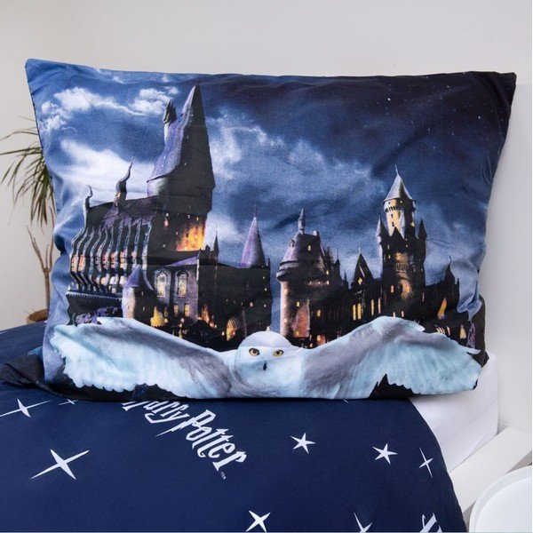 Tmavě modré/šedé dětské povlečení na jednolůžko z mikrovlákna 140x200 cm Harry Potter "Hogwarts Night" – Jerry Fabrics-image-3