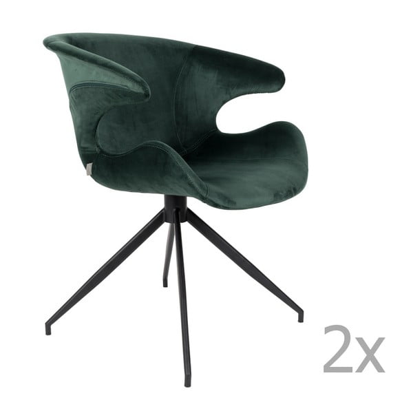 Sada 2 zelených židlí s područkami Zuiver Mia