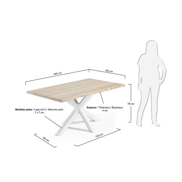 Jídelní stůl s deskou v dubovém dekoru 90x160 cm Argo – Kave Home-image-3
