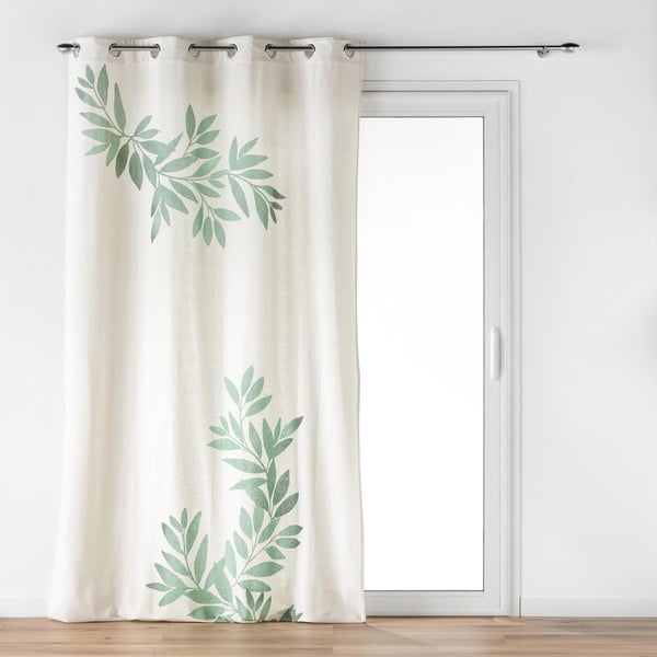Bílo-zelený závěs 140x260 cm Nymphea – douceur d'intérieur