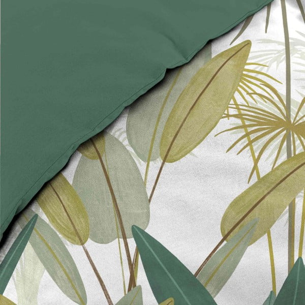 Bílé/zelené bavlněné povlečení na dvoulůžko/prodloužené 240x220 cm Otika – douceur d'intérieur-image-3