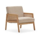 Béžové manšestrové křeslo s výpletem Debra – Marckeric