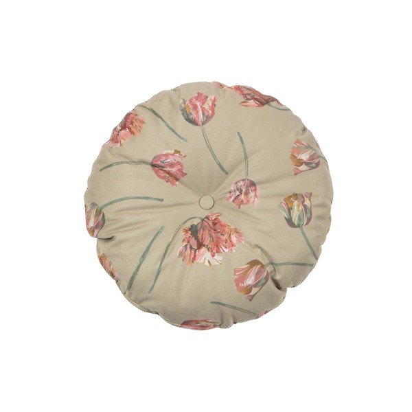 Béžový sametový polštář BePureHome Vogue, ø 45 cm-image-1