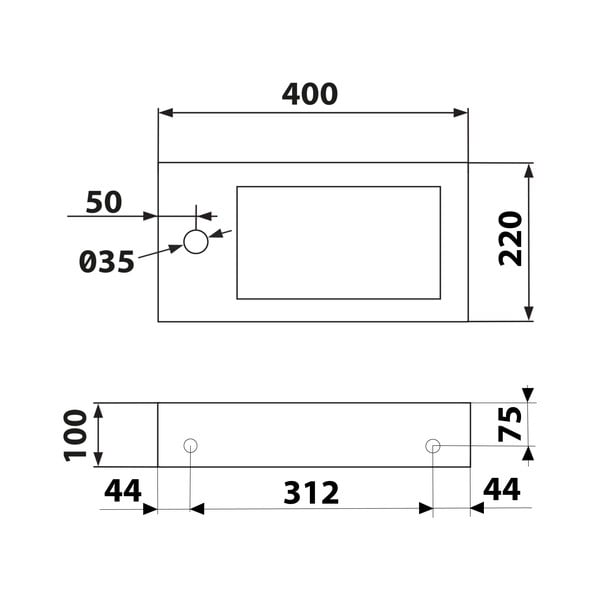 Černé kamenné umývátko 40x22 cm Blok – Sapho-image-3